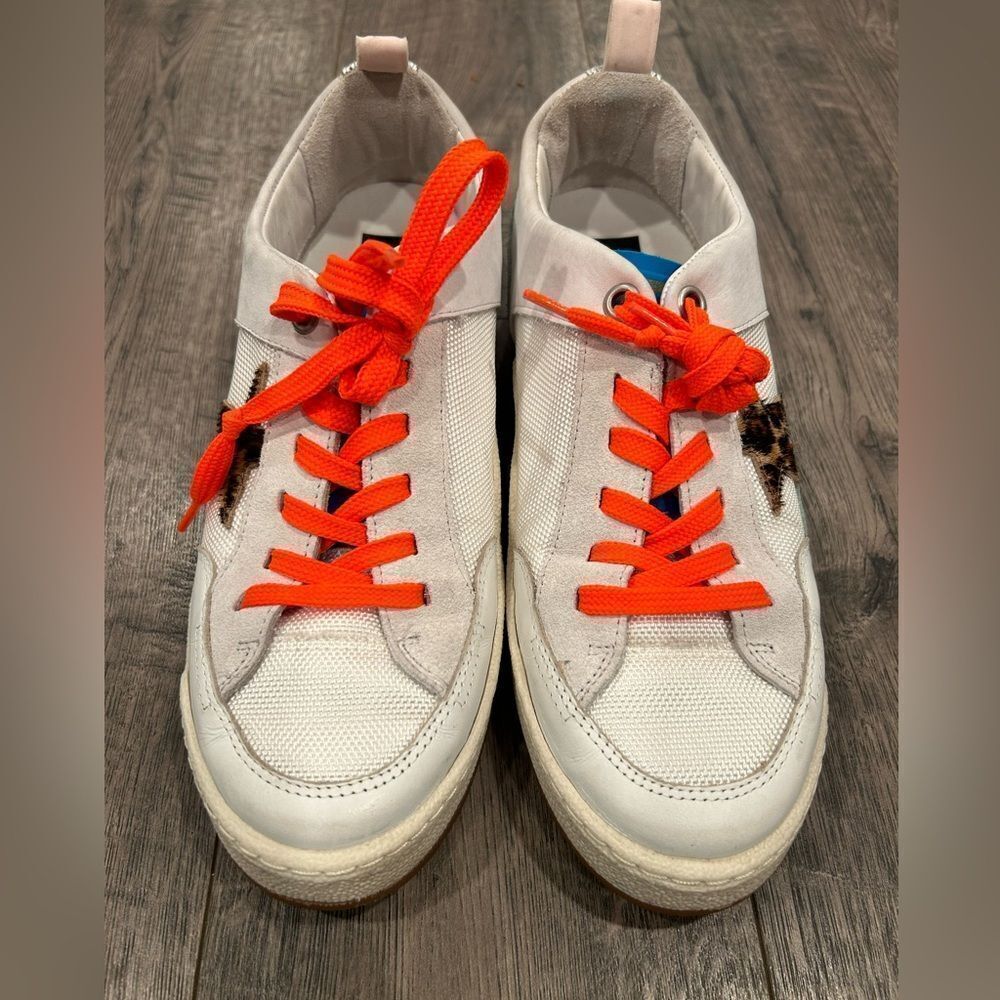 Golden Goose sneakers ball star leather in orange lace - Picture 4 of 14